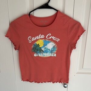 Awake Santa Cruz California Graphic Tee - Coral